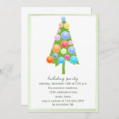 Waterverf kerstboom - Uitnodiging voor een feestje (Voorkant / Achterkant)