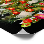 Waterverf kerstboom, vakantie decor poster (Hoek)