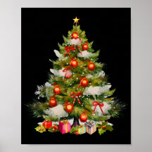 Waterverf kerstboom, vakantie decor