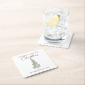 Waterverf kerstboom voor kalligrafie inkt kartonnen onderzetters (Insitu)