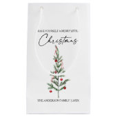 Waterverf kerstboom voor kalligrafie inkt klein cadeauzakje (Voorkant)