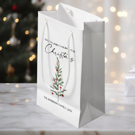 Waterverf kerstboom voor kalligrafie inkt klein cadeauzakje