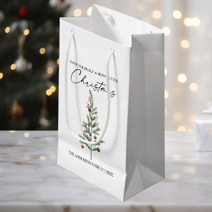 Waterverf kerstboom voor kalligrafie inkt klein cadeauzakje