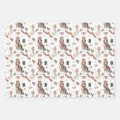 Waterverf kerstboom voor kerstmis met Santa Dog Inpakpapier Vel (Voorkant)