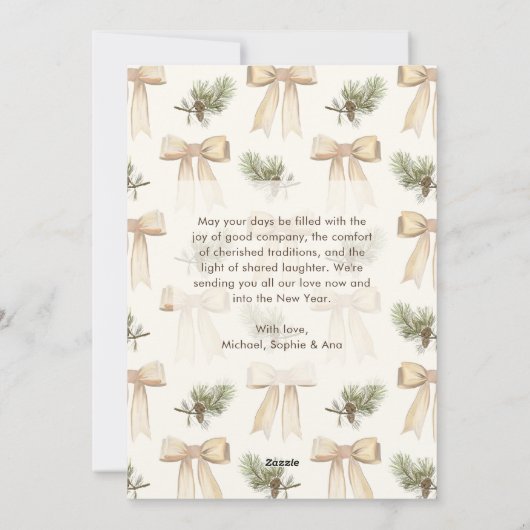 Waterverf Kerstboom Vrolijk kerstfeest Feestdagenkaart (Achterkant)