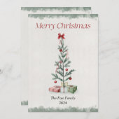 Waterverf kerstboom vrolijke kerst Kaart (Voorkant / Achterkant)
