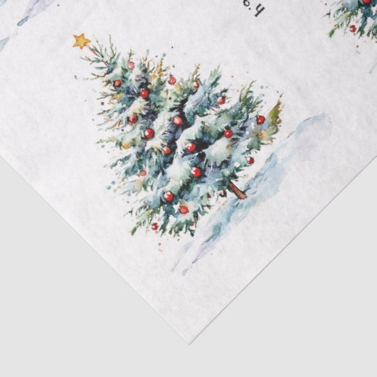 Waterverf Kerstboom w / Shining Star Tissuepapier (Detail)