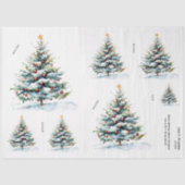 Waterverf Kerstboom w / Shining Star Tissuepapier (Voorkant)