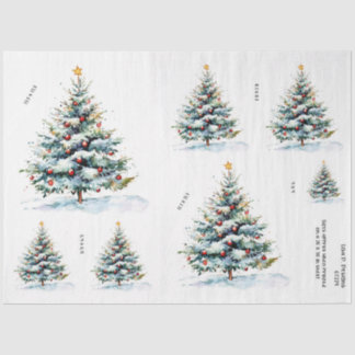 Waterverf Kerstboom w / Shining Star Tissuepapier