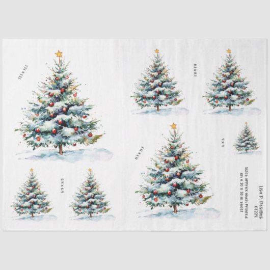 Waterverf Kerstboom w / Shining Star Tissuepapier (Voorkant)