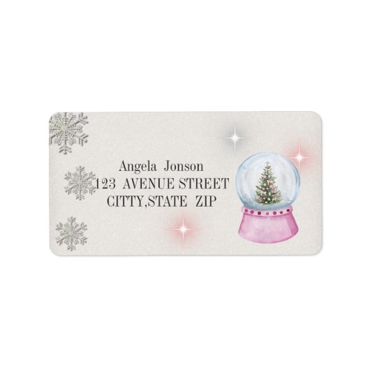 Waterverf kerstboom, Wereldbol Etiket (Voorkant)