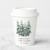 Waterverf Kerstboom Winter Baby shower Papieren Bekers (Voorkant)