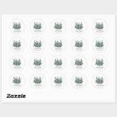 Waterverf Kerstboom Winter Baby shower Ronde Sticker (Vel)