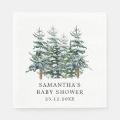 Waterverf Kerstboom Winter Baby shower Servet (Voorkant)