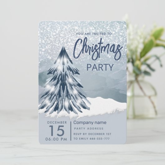 Waterverf kerstboom winterfeest kaart (Staand voorkant)