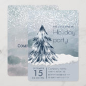 Waterverf kerstboom wintervakantie bedrijf kaart (Voorkant / Achterkant)