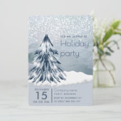 Waterverf kerstboom wintervakantie bedrijf kaart (Staand voorkant)