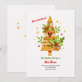 Waterverf kerstboomaankondiging aankondiging (Voorkant / Achterkant)