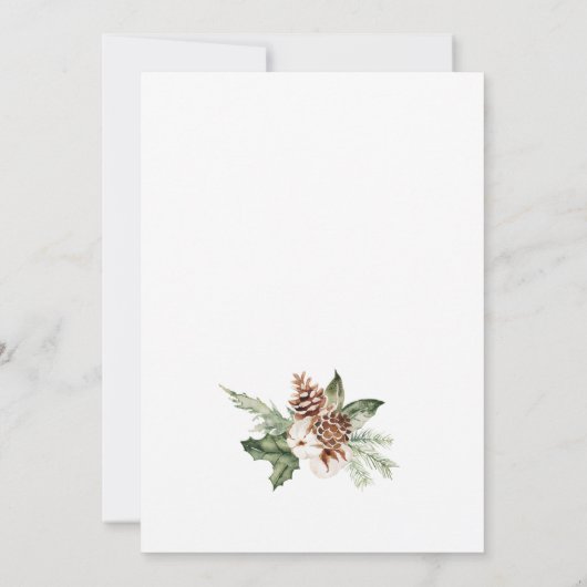 Waterverf kerstboomaankondiging aankondiging (Achterkant)