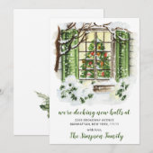 Waterverf kerstboomaankondiging aankondiging (Voorkant / Achterkant)