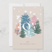 Waterverf kerstboombos met joipasta's en duif feestdagenkaart (Voorkant)