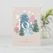 Waterverf kerstboombos met joipasta's en duif feestdagenkaart (Staand voorkant)