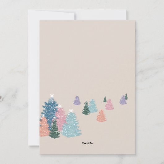 Waterverf kerstboombos met joipasta's en duif feestdagenkaart (Achterkant)