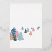 Waterverf kerstboombos met joipasta's en duif folie feestdagenkaart (Achterkant)