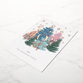 Waterverf kerstboombos met joipasta's en duif folie feestdagenkaart (Gedraaid)