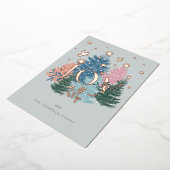 Waterverf kerstboombos met joipasta's en duif folie feestdagenkaart (Gedraaid)