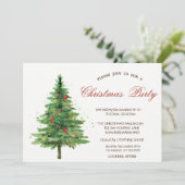 Waterverf kerstboomfeest kaart (Staand voorkant)