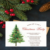 Waterverf kerstboomfeest kaart