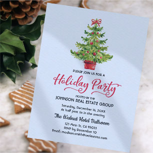 Waterverf kerstboomfeestdag briefkaart