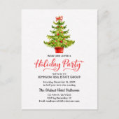 Waterverf kerstboomfeestdag briefkaart (Voorkant)