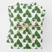 Waterverf kerstboomfeestdag inpakpapier vel (In situ)