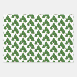 Waterverf kerstboomfeestdag inpakpapier vel