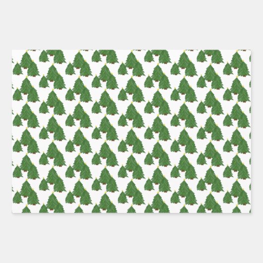 Waterverf kerstboomfeestdag inpakpapier vel (Voorkant)