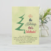 Waterverf kerstboomfeestdag kaart (Staand voorkant)