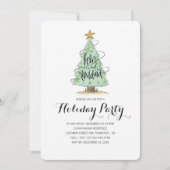 Waterverf kerstboomfeestdag kaart (Voorkant)