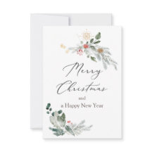 Waterverf kerstboomflatkaart