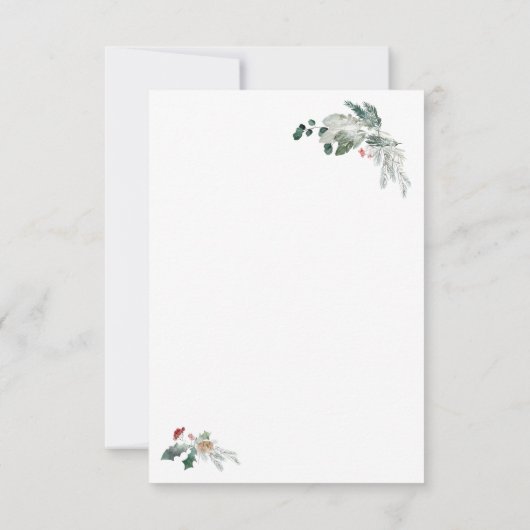 Waterverf kerstboomflatkaart (Achterkant)