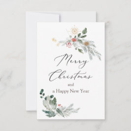 Waterverf kerstboomflatkaart