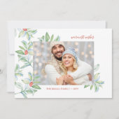 Waterverf kerstboomfotokaart bedankkaart (Voorkant)