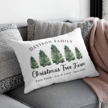 Waterverf Kerstboomgaard Familienaam
