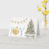 Waterverf kerstboomgaard met u deze feestdag kaart (Gele Bloem)