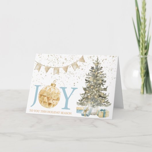 Waterverf kerstboomgaard met u deze feestdag kaart (Voorkant)