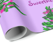 Waterverf kerstboomillustratie Paars Cadeaupapier (Rol Hoek)