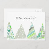 Waterverf kerstboomkaart feestdagenkaart (Voorkant / Achterkant)