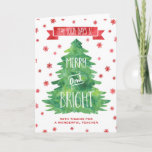 Waterverf kerstboomkaart leraar feestdagen kaart<br><div class="desc">Vrolijk en helder kerstfeest voor leraren wenskaart in rood en groen waterverf met kerstboom en sneeuwvlokillustraties en  details,  wens je favoriete leraren deze vakantietijd met dit moderne wenskaart veel succes.</div>