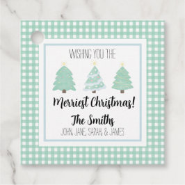 Waterverf kerstboomklep - Label met cadeautjes